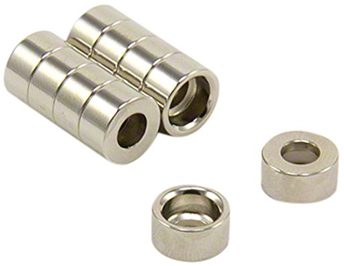 First4magnets F645SR-10 Durchmesser Dicker abgestufter N42 Neodym-Ringmagnet-1,4kg Anziehungskraft (1 St-Packung), 10mm Dia x 5mm Thick, 10 Stück von first4magnets