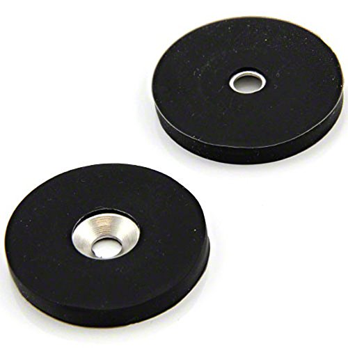 Gummibeschichtete N42 - Neodym - Magnet - 40mm Durchmesser x 5mm Dicke x 6,2mm C/Waschbecken - 5kg Zug - Süd - Pack von 10 von first4magnets