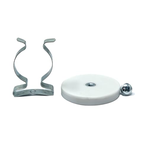 Kabelhaltermagnet mit 19 mm Frottee-Clip, 43 mm Durchmesser x 6 mm Höhe, gummibeschichtet, 8 kg Zugkraft, 10 Stück Kabelhaltermagnet mit 19 mm Frottee-Clip, 43 mm Durchmesser x 6 mm Höhe, gummibeschichtet, 8 kg Zugkraft, 10 Stück von first4magnets