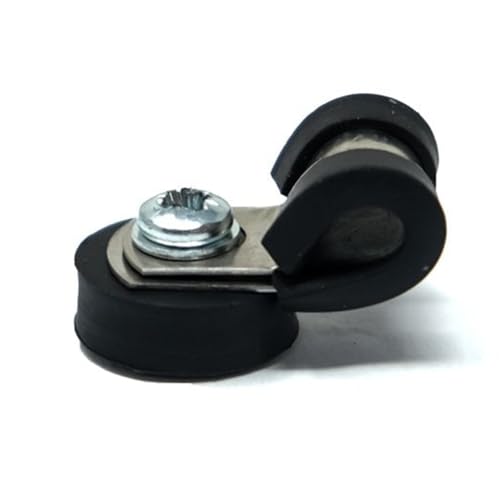Kabelhaltermagnet mit Gummibeschichtung, 18 mm Durchmesser x 6 mm Höhe, mit 6 mm Gummiklemme, Schwarz, 1,6 kg Zugkraft (10 Stück) von first4magnets