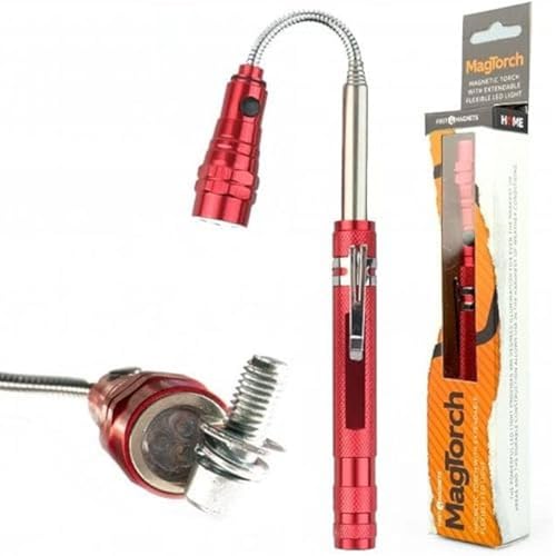 Magnetische Taschenlampe mit ausziehbarem, flexiblem LED-Licht für Heimwerker, Handwerk, Tischlerei und Handwerker, Schwarz Magnetische Taschenlampe mit ausziehbarem, flexiblem LED-Licht für Heimwerker, Handwerk, Tischlerei und Handwerker, Schwarz von first4magnets