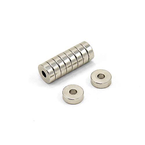 N42 Neodym - Magnete - 12mm O.D. x 4mm I.D. 4mm Dick - 2,5kg Zug - Pack von 10 von first4magnets