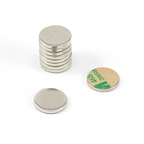 Nickel Plattierte Weichstahlscheibe Mit 3M Selbstklebstoff Für Kunst, Kunsthandwerk, Modellherstellung, Diy Und Hobbys - 16 Mm Durchmesser X 2 Mm Dicke - Pack Von 10 von first4magnets