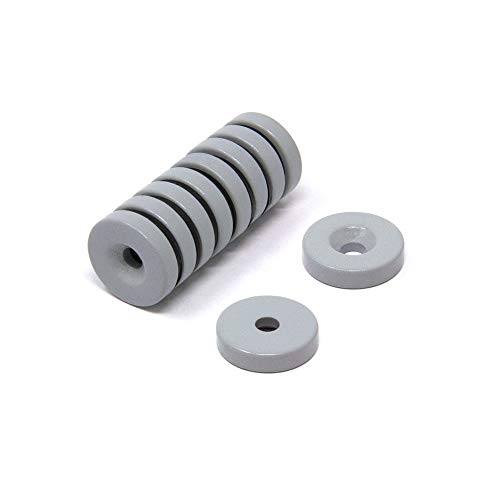 Ptfe Spray Beschichtete Neodym Magnet - 26mm Durchmesser x 6mm Dicker x 6mm Countersink - 6kg Zug - Süd - Pack von 10 Ptfe Spray Beschichtete Neodym Magnet - 26mm Durchmesser x 6mm Dicker x 6mm Countersink - 6kg Zug - Süd - Pack von 10 von first4magnets