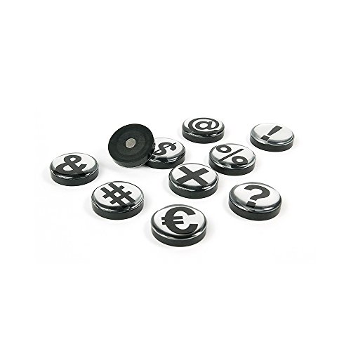 Trendform Sortierte gewölbten runden Büromagnete-Zeichen/Symbole (1 Satz von 10), Metall, Silver, 25 x 10 x 3 cm von first4magnets
