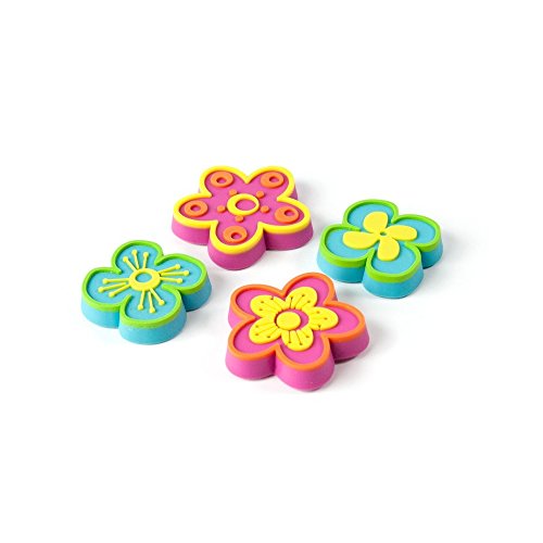 Trendform TF-TF1430 Assorted Rubber Ausdruck Magnete-Blumen (1 Satz 4), Metall, Silver, 25 x 10 x 3 cm von first4magnets