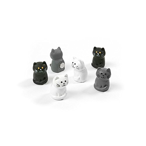 First4magnets Verschiedene Tiere Stil Büromagnete-Katzen (1 Set von 6), Metall, Silver, 40 x 20 x 5 cm von first4magnets