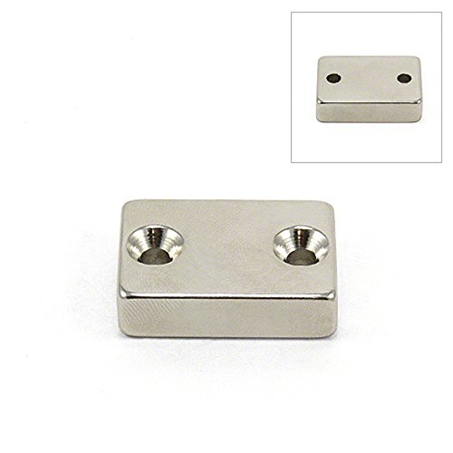 N42 Neodym - Magnet Für Möbelfixierungen, Hängende Grafiken und Halten von Türen und Schubladen - 30mm x 21mm x 8mm Mit 2X 4,2mm C/Versunken - 17,1kg Zug - Norden von first4magnets