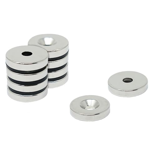 Neodym - Magnet Für Künste, Kunsthandwerk, Modellherstellung, Diy, Hobbys - 25mm Durchmesser x 5mm Dicke x 6,0mm C/Waschbecken - 11,2kg Zug - Süd von first4magnets