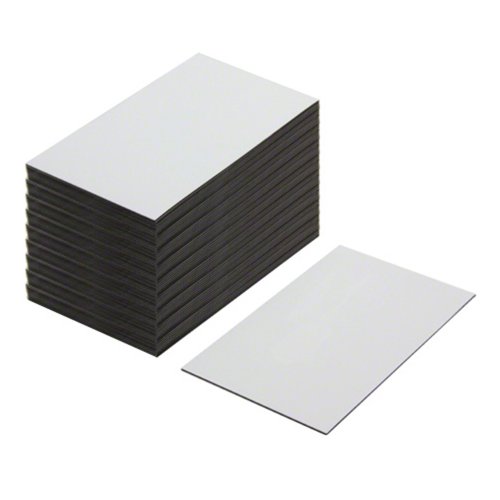 First4magnets MFL10060(GWD) Flexible magnetische Etiketten mit glänzend weiß trocken wischen Oberfläche (100 x 60 x 0,76 mm) (Packung mit 100), Silver, 25 x 10 x 3 cm von first4magnets