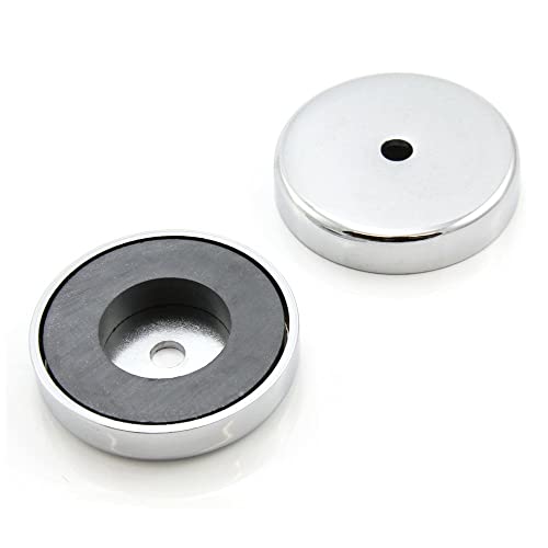 first4magnets Ferrit Pot Magnet mit 15,8 kg Pull, Silber, 50 x 10 x 8,5 mm von first4magnets