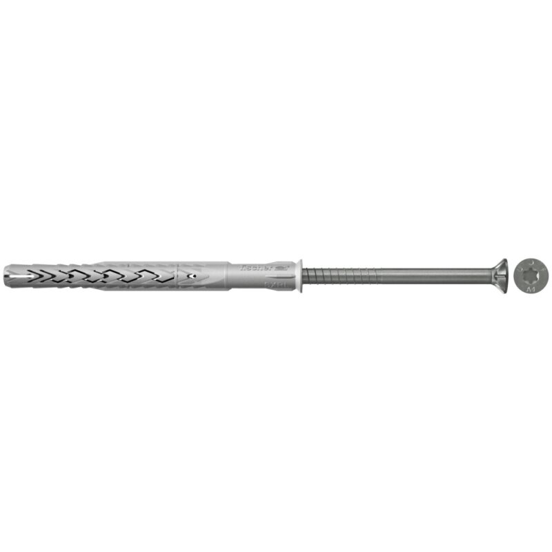 fischer Langschaftdübel SXRL T mit Senkkopfschraube nicht rostender Stahl 8 x 60 mm - 50 Stück von fischer Deutschland Vertriebs GmbH