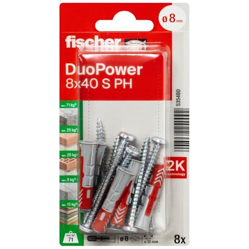 Fischer 535480 Duopower Blister, 8 x 40, mehrfarbig von fischer