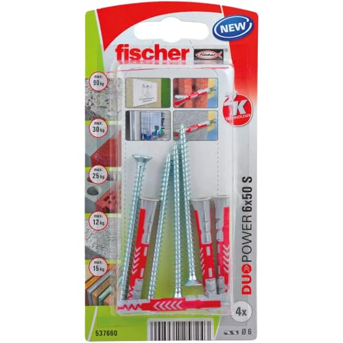 Fischer 537660 Blister Duopower, 6 x 50, mehrfarbig von fischer