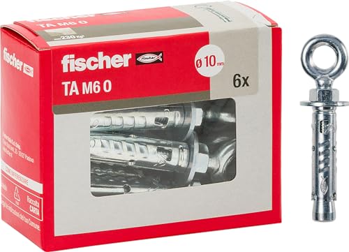 Fischer 71254 Stahldübel TA M 6 mit Öse, Durchmesser 10 mm, Stahl, M6 + occhiolo von fischer