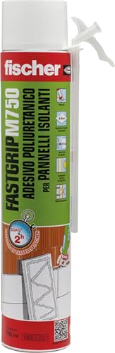 Fischer Fastgrip M 750 Polyurethanschaum Manuell, Kleber für Dämmplatten und Gipskartonplatten, Feuerbeständigkeit B2, 542397 von fischer