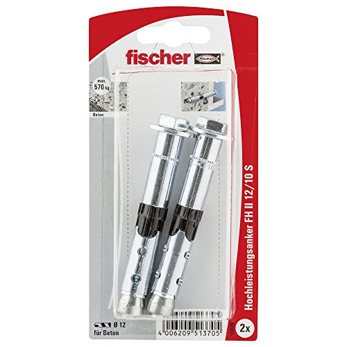 fischer 051370 SB-K, Inhalt: 2 x Hochleistungsanker FH II 12/10 S (6kt-Schraube) von fischer