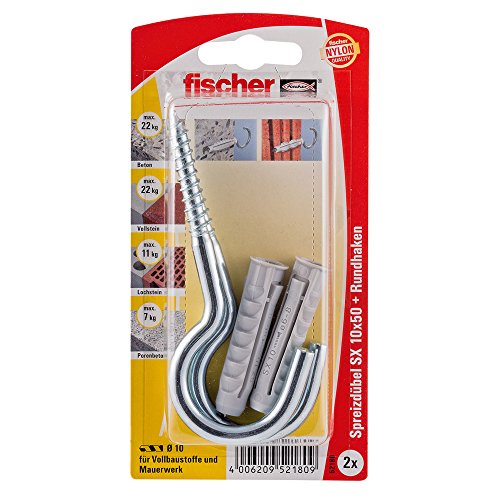 fischer 052180 Spreizdübel HV K SB-Karte, Inhalt Dübel SX 10 x 50, 2 x Rundhaken 7 x 105 fischer 052180 Spreizdübel HV K SB-Karte, Inhalt Dübel SX 10 x 50, 2 x Rundhaken 7 x 105 von fischer