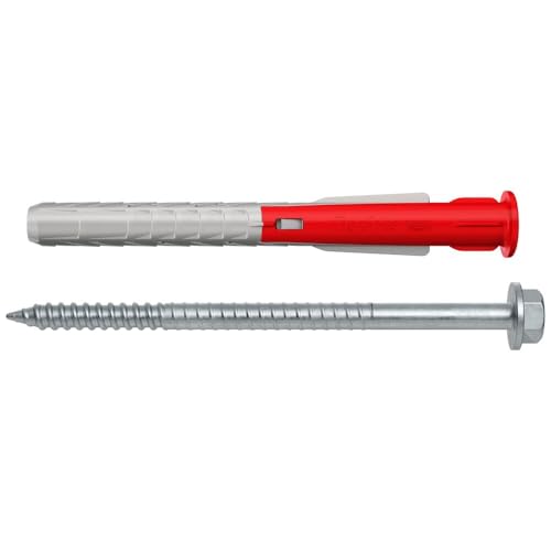 fischer 10 x 100 mm robuste Dot & Dab Wandbefestigungen – TV-Halterungs-Kit – Gipskartonplatten über Blockwerk-Wanddübel & Schrauben TV-Halterungen, Heizkörper, schwere Regale und Küchenschränke – 4 von fischer