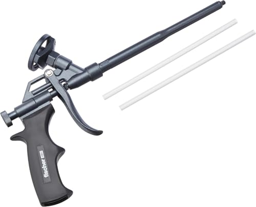fischer Metallpistole PUP M4, robuste Schaumpistole mit PTFE-Beschichtung, Dosierpistole für PU-Schäume, Bauschaumpistole zum Verarbeiten von Pistolenschäumen, langlebig aus Metall, schwarz von fischer