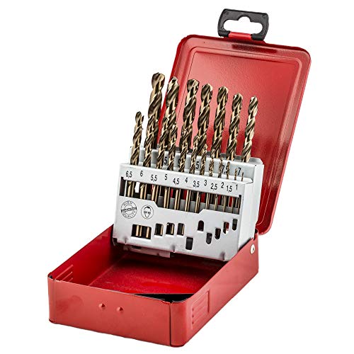 fischer 543329 Estuche Brocas Cobalto unidades Kobalt-Bohrer-Koffer (19-teilig), grau von fischer