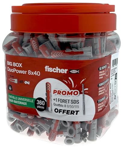 fischer BigBox 360 Dübel für alle Materialien DuoPower 8 x 40 + 1 SDS Quattric Bohrer gratis, one Size fischer BigBox 360 Dübel für alle Materialien DuoPower 8 x 40 + 1 SDS Quattric Bohrer gratis, one Size von fischer