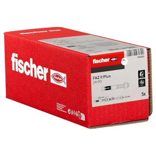 fischer Bolzenanker FAZ II Plus 24/30 gvz, Schwerlastanker mit hoher Tragfähigkeit, Ankerbolzen für Befestigungen schwerer Lasten und Stahlkonstruktionen, Seismik- & ETA-Zulassung fischer Bolzenanker FAZ II Plus 24/30 gvz, Schwerlastanker mit hoher Tragfähigkeit, Ankerbolzen für Befestigungen schwerer Lasten und Stahlkonstruktionen, Seismik- & ETA-Zulassung von fischer