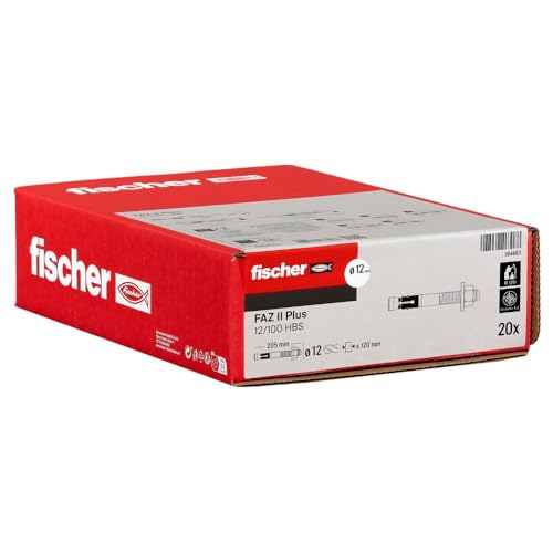 fischer Bolzenanker mit Holzbauscheibe FAZ II Plus 12/100, Schwerlastanker für Befestigungen schwerer Lasten, Nutzungsdauer über 120 Jahre, Seismik- & ETA-Zulassung, Montage ohne Bohrlochreinigung fischer Bolzenanker mit Holzbauscheibe FAZ II Plus 12/100, Schwerlastanker für Befestigungen schwerer Lasten, Nutzungsdauer über 120 Jahre, Seismik- & ETA-Zulassung, Montage ohne Bohrlochreinigung von fischer