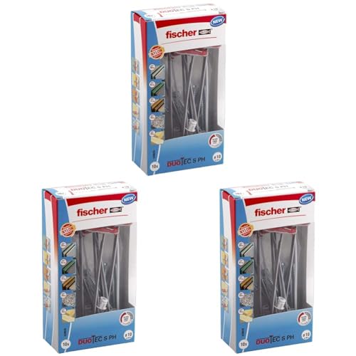 fischer DUOTEC 10 S PH, Kippdübel mit Panheadschraube, 2-Komponenten-Dübel, Hohlraumdübel zur Befestigung in Gipskarton-, Gipsfaser-, Holz- & Stahlplatten uvm., 10 Dübel + 10 Schrauben (Packung mit 3) von fischer