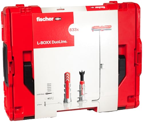 fischer DuoLine in der handlichen L-BOXX, 770 x DuoPower, 45 x DuoBlade und 18 x DuoTec in verschiedenen Größen, die innovative Dübel-Linie für mehr Funktion, Leistung und Sicherheit von fischer