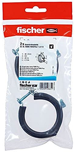 fischer FGRS Plus 1 1/2'' B - Rohrschelle mit Schnellverschluss zum zeitsparenden Befestigen von Rohrleitungen bis 2“ mit Gewindestangen oder Stockschrauben - 2 Stück - Art.-Nr. 49865 von fischer