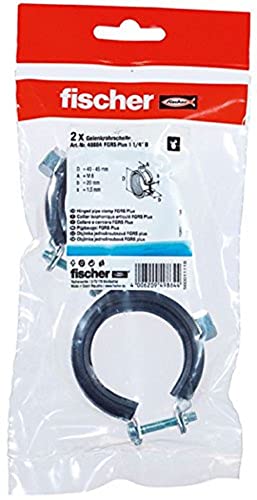 fischer FGRS Plus 1 1/4'' B - Rohrschelle mit Schnellverschluss zum zeitsparenden Befestigen von Rohrleitungen bis 2“ mit Gewindestangen oder Stockschrauben - 2 Stück - Art.-Nr. 49864 von fischer