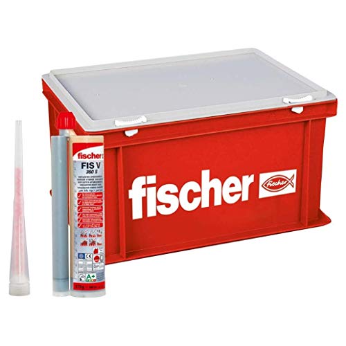 fischer Hochleistungsmörtel FIS V 360 S - Praktischer großer Handwerkerkoffer mit 20 Kartuschen Injektionsmörtel FIS V und 40 Statikmischer FIS MR Plus - 60 - Teile- Art.-Nr. 41835 von fischer