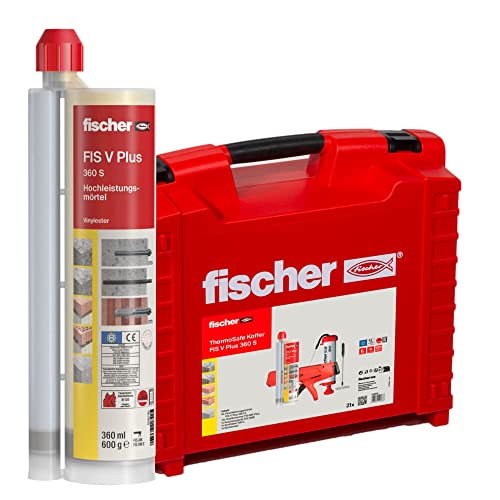 fischer Hochleistungsmörtel FIS V Plus 360 S im handlichen ThermoSafe Koffer, 6 Kartuschen 360 ml (inkl. Zubehör), wetterfester Mörtel für den Innen- und Außenbereich und alle relevanten Baustoffe von fischer