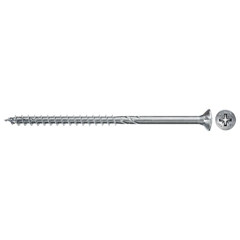 fischer Holzschraube PowerFast II Teilgewinde Senkkopf PZ3 blau verzinkt 6 x 80 mm - 100 Stück von fischer Deutschland Vertriebs GmbH