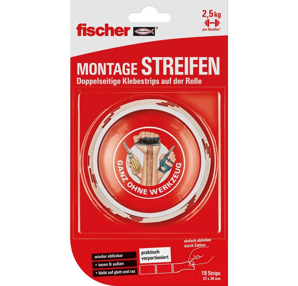 fischer Klebeband Fischer 545956 Doppelseitige Klebepads 19 St. (545956) von fischer