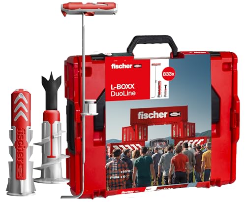 fischer DuoLine in der handlichen L-Boxx, 770 x DuoPower, 45 x DuoBlade und 18 x DuoTec in verschiedenen Größen, die innovative Dübel-Linie für mehr Funktion, Leistung und Sicherheit von fischer