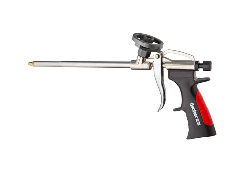 Fischer 33208 Metallpistole PUP M3, robuste Schaumpistole für PU-Schäume, Bauschaumpistole zum effizienten Verarbeiten von Pistolenschäumen, langlebig aus Metall, rot von fischer