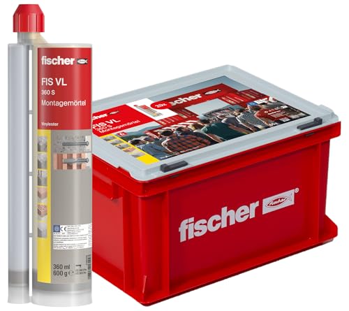fischer Montagemörtel FIS VL 360 S im praktischen Handwerkerkoffer, für Standardanwendungen in Voll- und Lochsteinmauerwerk sowie gerissenem Beton, 20 Kartuschen je 360 ml fischer Montagemörtel FIS VL 360 S im praktischen Handwerkerkoffer, für Standardanwendungen in Voll- und Lochsteinmauerwerk sowie gerissenem Beton, 20 Kartuschen je 360 ml von fischer