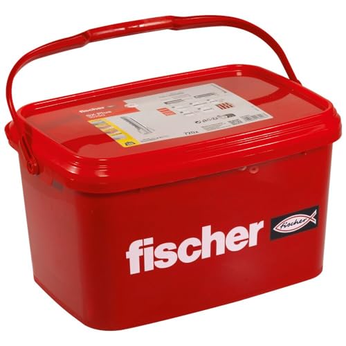 fischer Spreizdübel SX Plus 10 x 50, praktischer Eimer mit 720 Nylondübeln, Dübel für optimalen Halt bei Befestigungen in Beton, Vollziegel, Porenbeton, Hochlochziegel uvm. von fischer