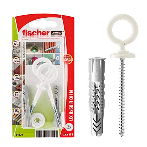 fischer Universalstecker UX 8 x 50 R OH mit Rand und weißem Ösenhaken, 94629 fischer Universalstecker UX 8 x 50 R OH mit Rand und weißem Ösenhaken, 94629 von fischer