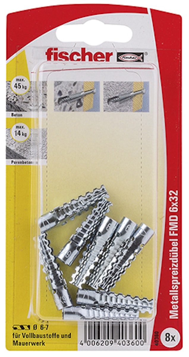 FISCHER Metallspreizdübel FMD 6x32 K (8 Stück) von fischerwerke GmbH & Co. KG