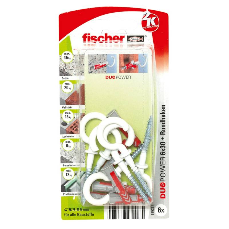 FISCHER Universaldübel Duopower 6x30 RH K (6 Stück) von fischerwerke GmbH & Co. KG