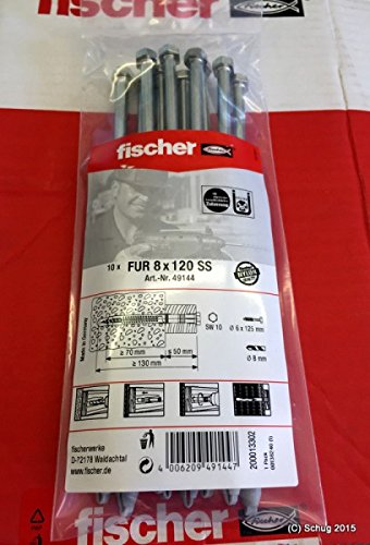 Fischer Univ.rahmendübel FUR 8X120 SS B Beutel (49144) Profisortiment- Inhalt: 1 Stück von fischerwerke GmbH & Co. KG