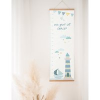 Messlatte Maritim Mint Mit Dem Namen Des Kindes Personalisierbar - Ein Liebevolles Accessoire Für Das Kinderzimmer Geschenk Zum Geburtstag von fischomaswerkstatt