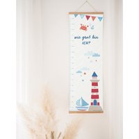 Messlatte Maritim Mit Dem Namen Deines Kindes Personalisierbar - Ein Liebevolles Accessoire Für Das Kinderzimmer Als Geschenk Zum Geburtstag von fischomaswerkstatt