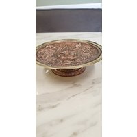 Antiker Verzierter Kleiner Teller Aus Kupfer Und Messing Von Cox Nostrand &gunnison Brooklyn von fisfinds