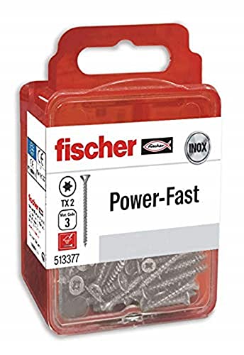 fischer 560652 Schrauben FPF-ST Holzschraubenbox 3,5 x 30 Gesamtgewinde, grau von fischer