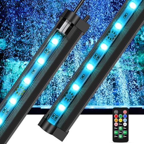 fishkeeper Aquarium Bubble Light, 8 Farben Unterwasseraquarium LED Licht, Einstellbare 5 Blinkmodi Sunrise-Daylight-Moonligh für Aquarien, 3W von fishkeeper