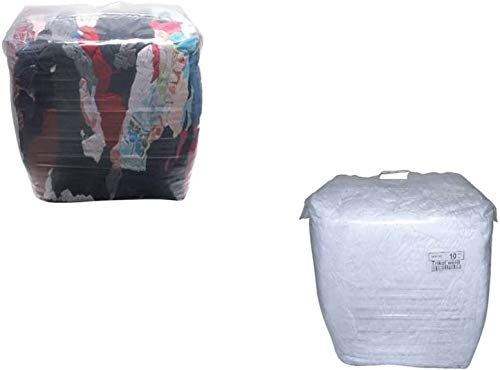 10 kg Industrie-Putzlappen, DIN 61650, Bunt, Weiß - Geschnitten, Reinigung (Ausführung: Bunt) von fittingstore